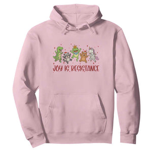 Joy Is Resistance Hoodie Funny Portland Frog Protest Christmas Gift TS12 Light Pink Print Your Wear