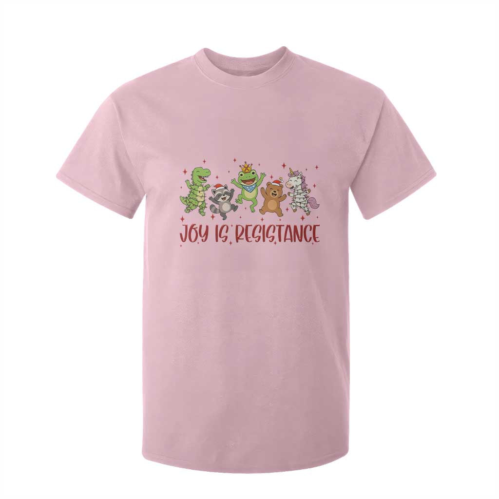 Joy Is Resistance T Shirt For Kid Funny Portland Frog Protest Christmas Gift TS12 Light Pink Print Your Wear