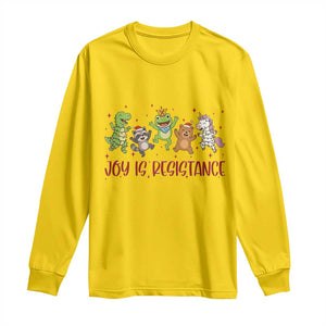 Joy Is Resistance Long Sleeve Shirt Funny Portland Frog Protest Christmas Gift - Print Your Wear