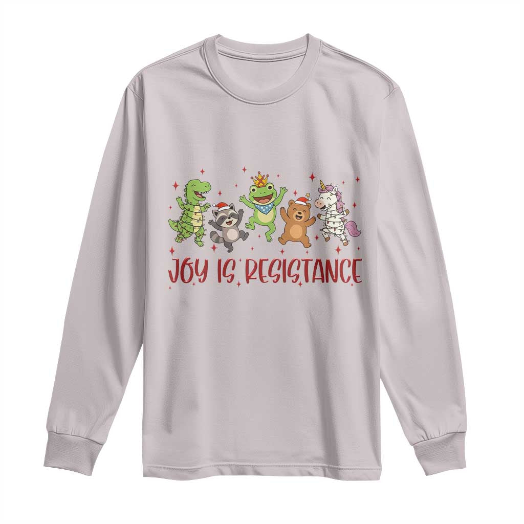 Joy Is Resistance Long Sleeve Shirt Funny Portland Frog Protest Christmas Gift TS12 Ice Gray Print Your Wear