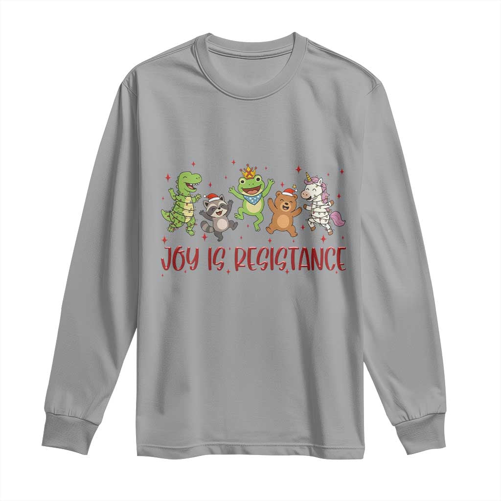 Joy Is Resistance Long Sleeve Shirt Funny Portland Frog Protest Christmas Gift TS12 Sport Gray Print Your Wear