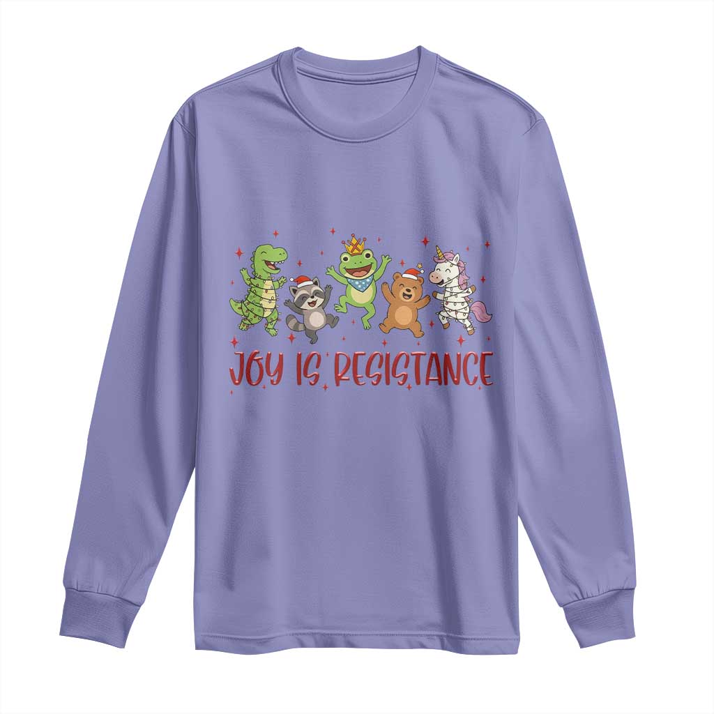 Joy Is Resistance Long Sleeve Shirt Funny Portland Frog Protest Christmas Gift TS12 Violet Print Your Wear