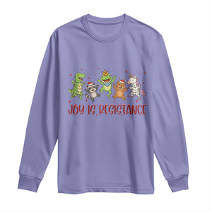 Joy Is Resistance Long Sleeve Shirt Funny Portland Frog Protest Christmas Gift - Print Your Wear
