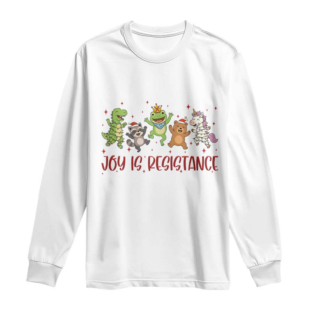 Joy Is Resistance Long Sleeve Shirt Funny Portland Frog Protest Christmas Gift TS12 White Print Your Wear