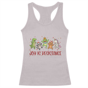 Joy Is Resistance Racerback Tank Top Funny Portland Frog Protest Christmas Gift TS12 Ice Gray Print Your Wear