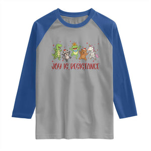 Joy Is Resistance Raglan Shirt Funny Portland Frog Protest Christmas Gift - Print Your Wear