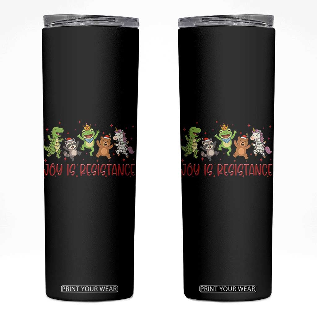Joy Is Resistance Skinny Tumbler Funny Portland Frog Protest Christmas Gift - Print Your Wear