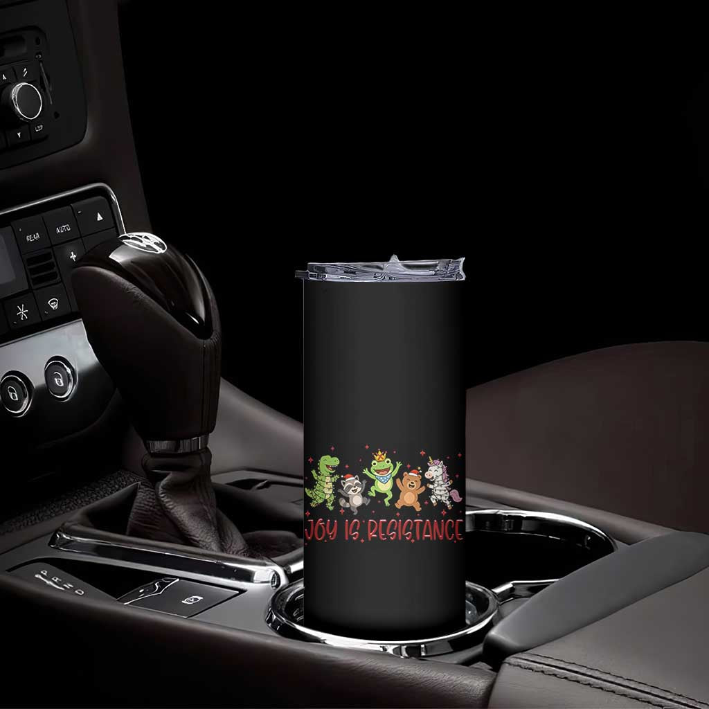 Joy Is Resistance Skinny Tumbler Funny Portland Frog Protest Christmas Gift - Print Your Wear