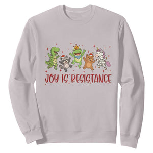 Joy Is Resistance Sweatshirt Funny Portland Frog Protest Christmas Gift TS12 Ice Gray Print Your Wear