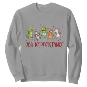 Joy Is Resistance Sweatshirt Funny Portland Frog Protest Christmas Gift TS12 Sport Gray Print Your Wear