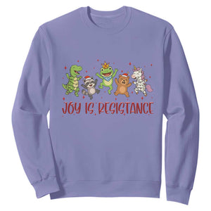 Joy Is Resistance Sweatshirt Funny Portland Frog Protest Christmas Gift TS12 Violet Print Your Wear