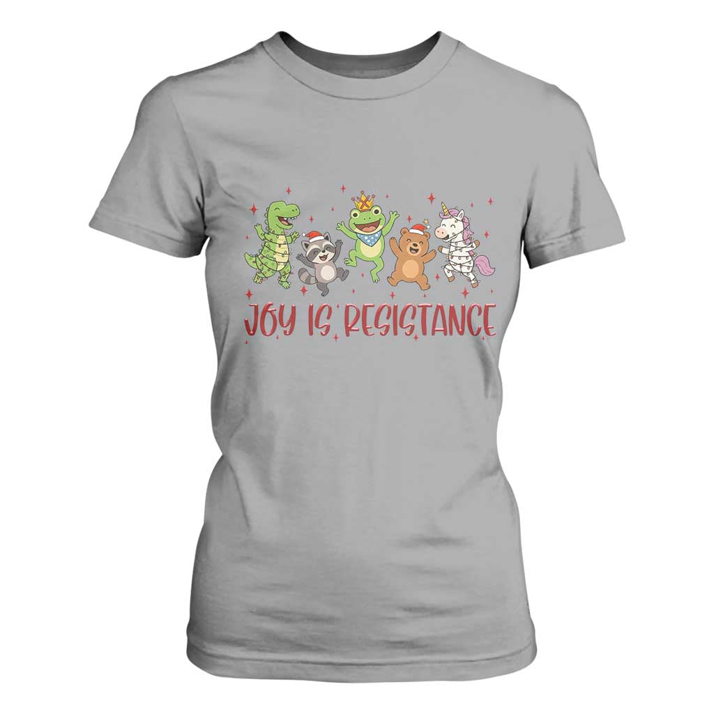 Joy Is Resistance T Shirt For Women Funny Portland Frog Protest Christmas Gift TS12 Sport Gray Print Your Wear