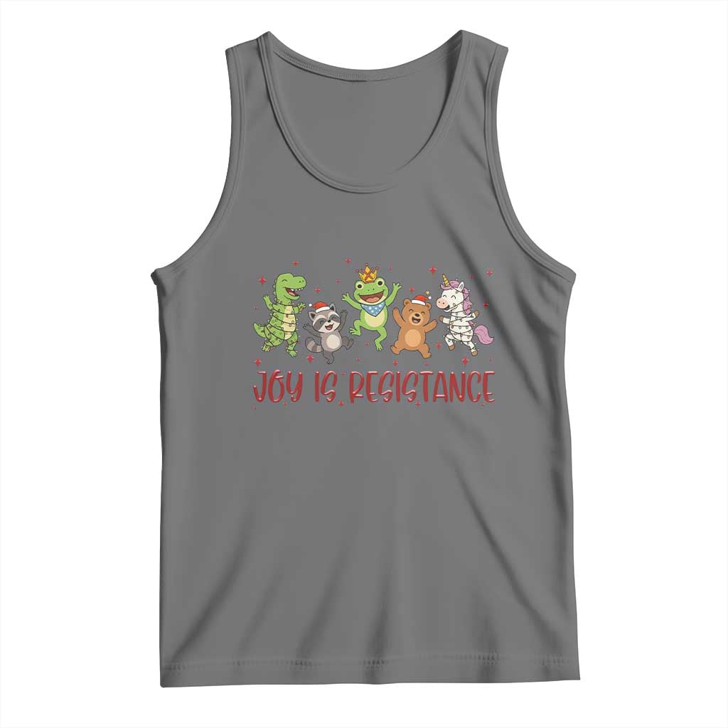 Joy Is Resistance Tank Top Funny Portland Frog Protest Christmas Gift TS12 Black Heather Print Your Wear
