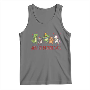 Joy Is Resistance Tank Top Funny Portland Frog Protest Christmas Gift - Print Your Wear