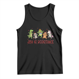 Joy Is Resistance Tank Top Funny Portland Frog Protest Christmas Gift - Print Your Wear