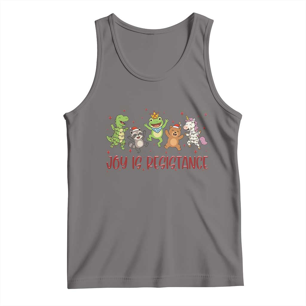 Joy Is Resistance Tank Top Funny Portland Frog Protest Christmas Gift TS12 Deep Heather Print Your Wear