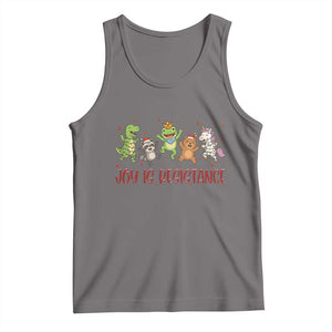 Joy Is Resistance Tank Top Funny Portland Frog Protest Christmas Gift TS12 Deep Heather Print Your Wear