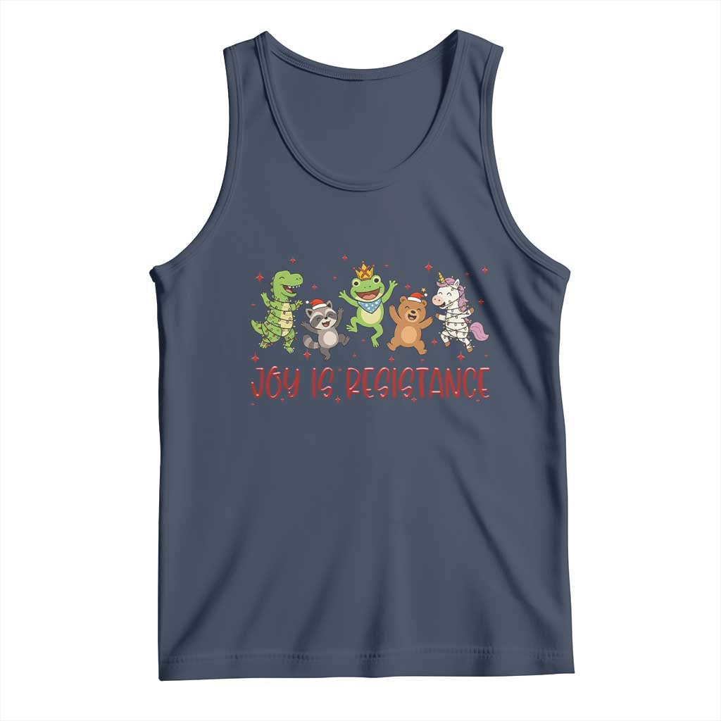 Joy Is Resistance Tank Top Funny Portland Frog Protest Christmas Gift TS12 Navy Print Your Wear