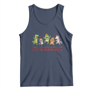 Joy Is Resistance Tank Top Funny Portland Frog Protest Christmas Gift - Print Your Wear