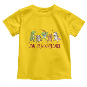 Joy Is Resistance Toddler T Shirt Funny Portland Frog Protest Christmas Gift - Print Your Wear