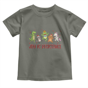 Joy Is Resistance Toddler T Shirt Funny Portland Frog Protest Christmas Gift TS12 Military Green Print Your Wear
