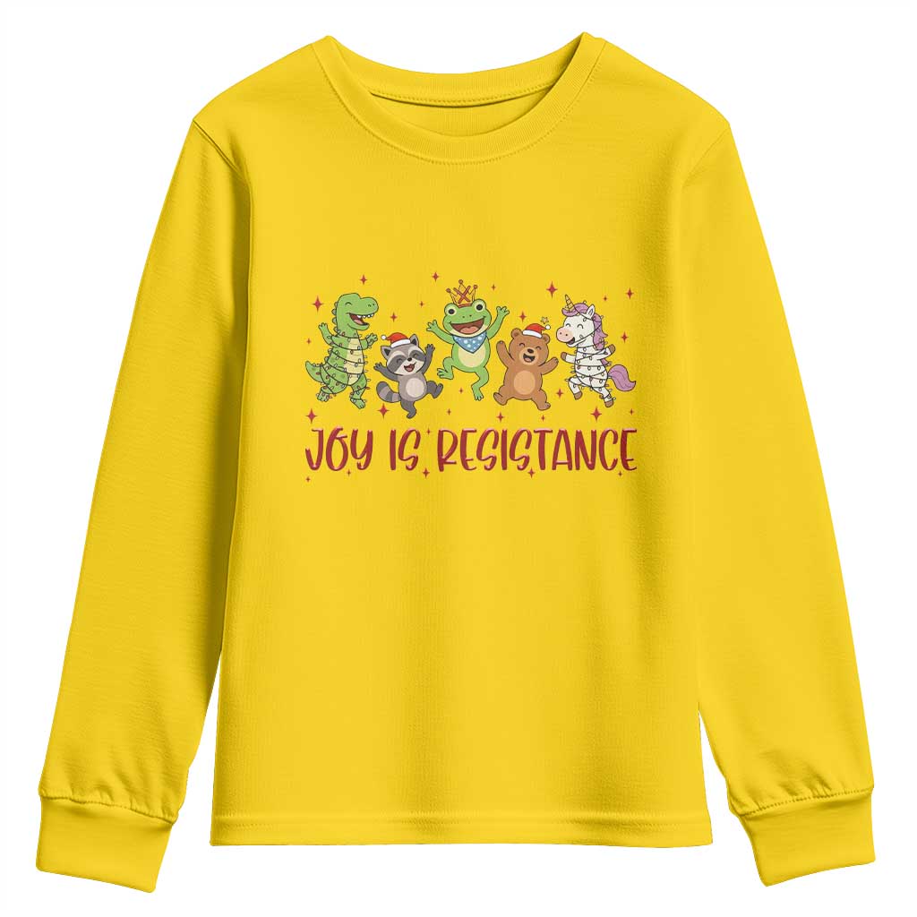 Joy Is Resistance Youth Sweatshirt Funny Portland Frog Protest Christmas Gift TS12 Daisy Print Your Wear