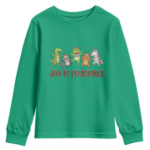 Joy Is Resistance Youth Sweatshirt Funny Portland Frog Protest Christmas Gift - Print Your Wear