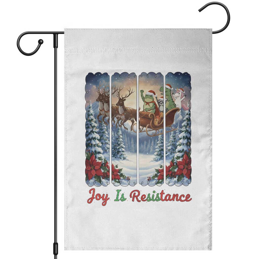 Joy Is Resistance Portland Frog Protest Garden Flag Funny Holiday Meme Gift Idea - Print Your Wear