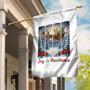 Joy Is Resistance Portland Frog Protest Garden Flag Funny Holiday Meme Gift Idea - Print Your Wear