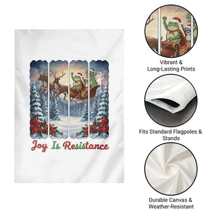 Joy Is Resistance Portland Frog Protest Garden Flag Funny Holiday Meme Gift Idea - Print Your Wear