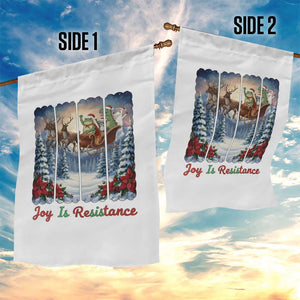 Joy Is Resistance Portland Frog Protest Garden Flag Funny Holiday Meme Gift Idea - Print Your Wear