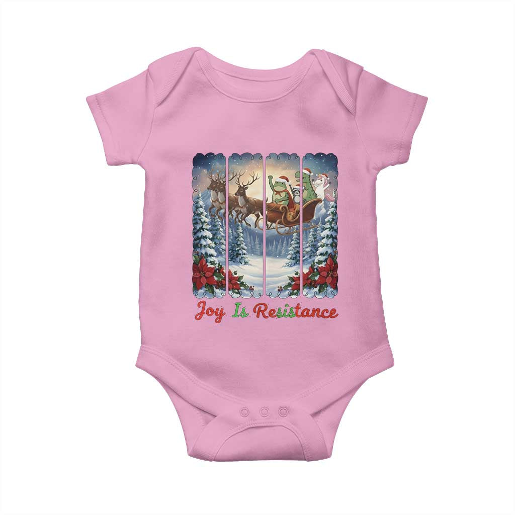 Joy Is Resistance Portland Frog Protest Baby Onesie Funny Holiday Meme Gift Idea TS12 Light Pink Print Your Wear