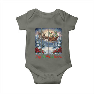 Joy Is Resistance Portland Frog Protest Baby Onesie Funny Holiday Meme Gift Idea TS12 Military Green Print Your Wear