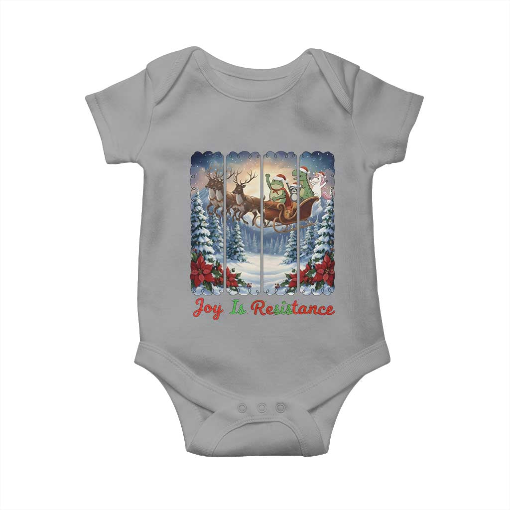 Joy Is Resistance Portland Frog Protest Baby Onesie Funny Holiday Meme Gift Idea TS12 Sport Gray Print Your Wear