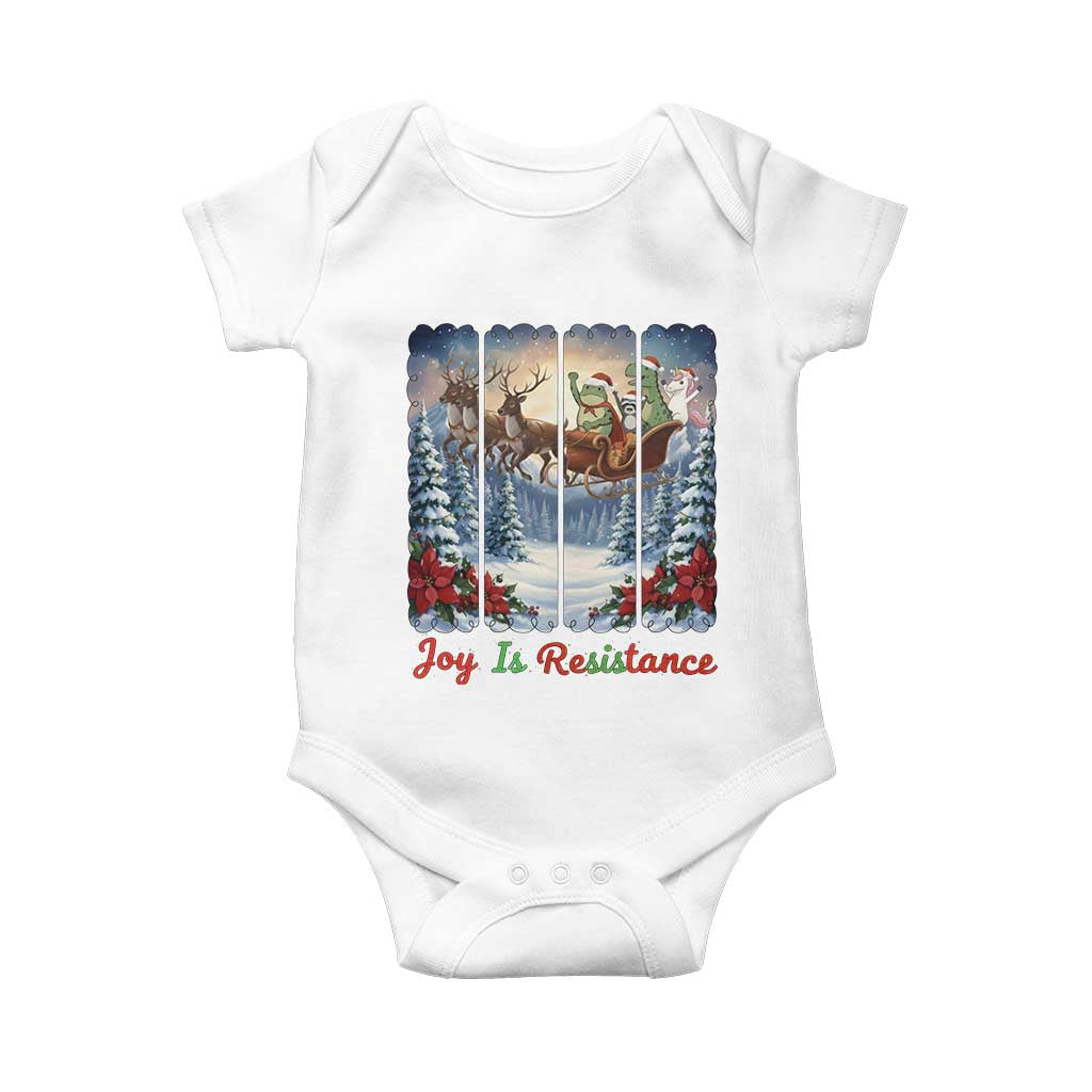 Joy Is Resistance Portland Frog Protest Baby Onesie Funny Holiday Meme Gift Idea TS12 White Print Your Wear