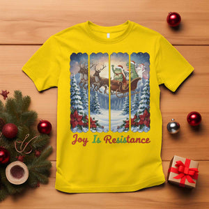 Joy Is Resistance Portland Frog Protest T Shirt Funny Holiday Meme Gift Idea - Print Your Wear