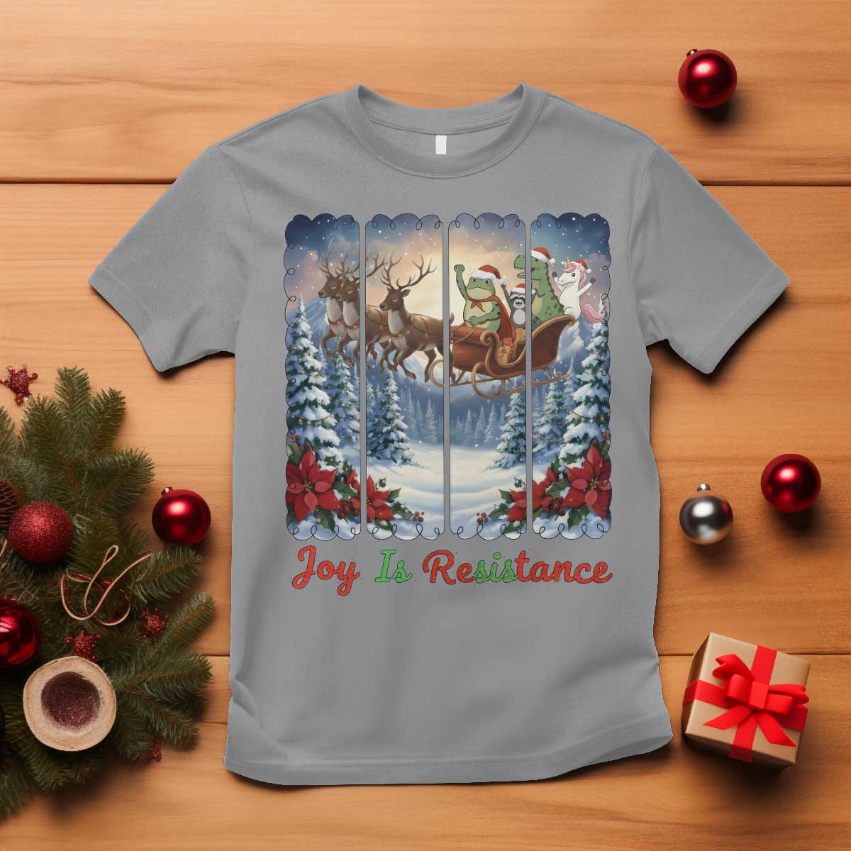 Joy Is Resistance Portland Frog Protest T Shirt Funny Holiday Meme Gift Idea TS12 Sport Gray Print Your Wear