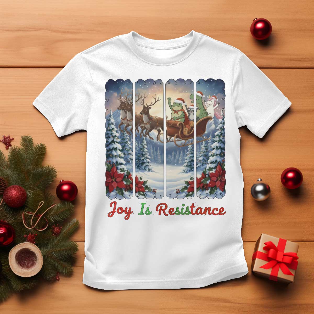 Joy Is Resistance Portland Frog Protest T Shirt Funny Holiday Meme Gift Idea - Print Your Wear