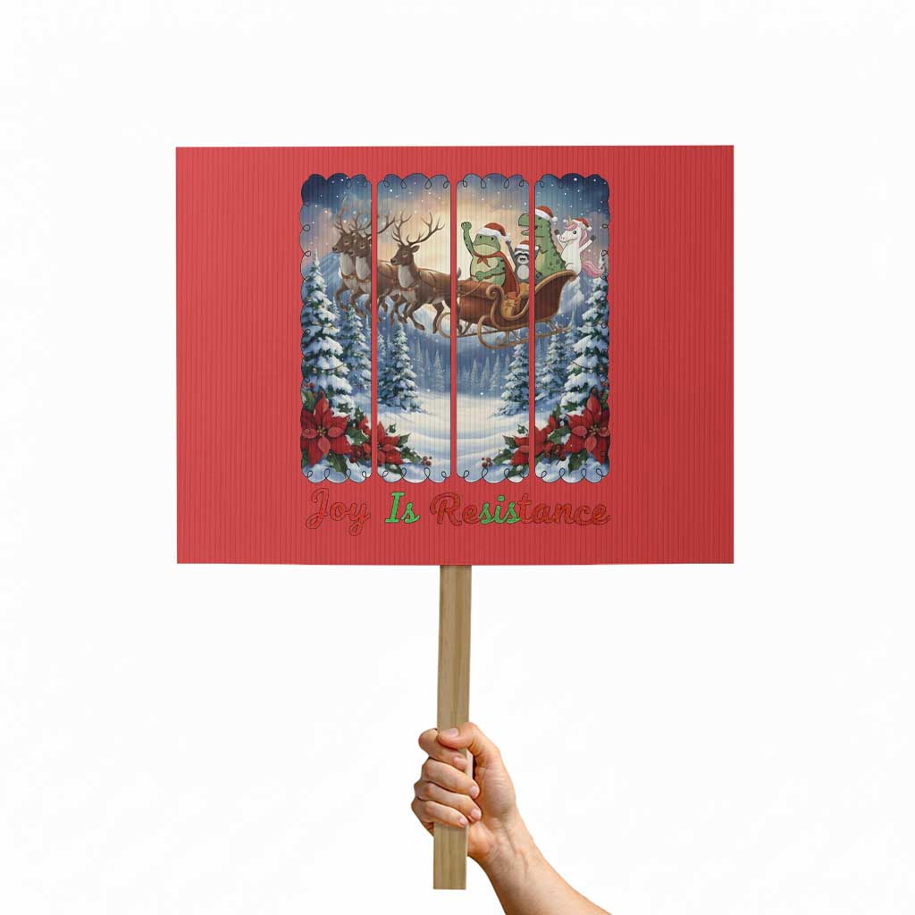 Joy Is Resistance Portland Frog Protest Protest Sign Funny Holiday Meme Gift Idea - Print Your Wear