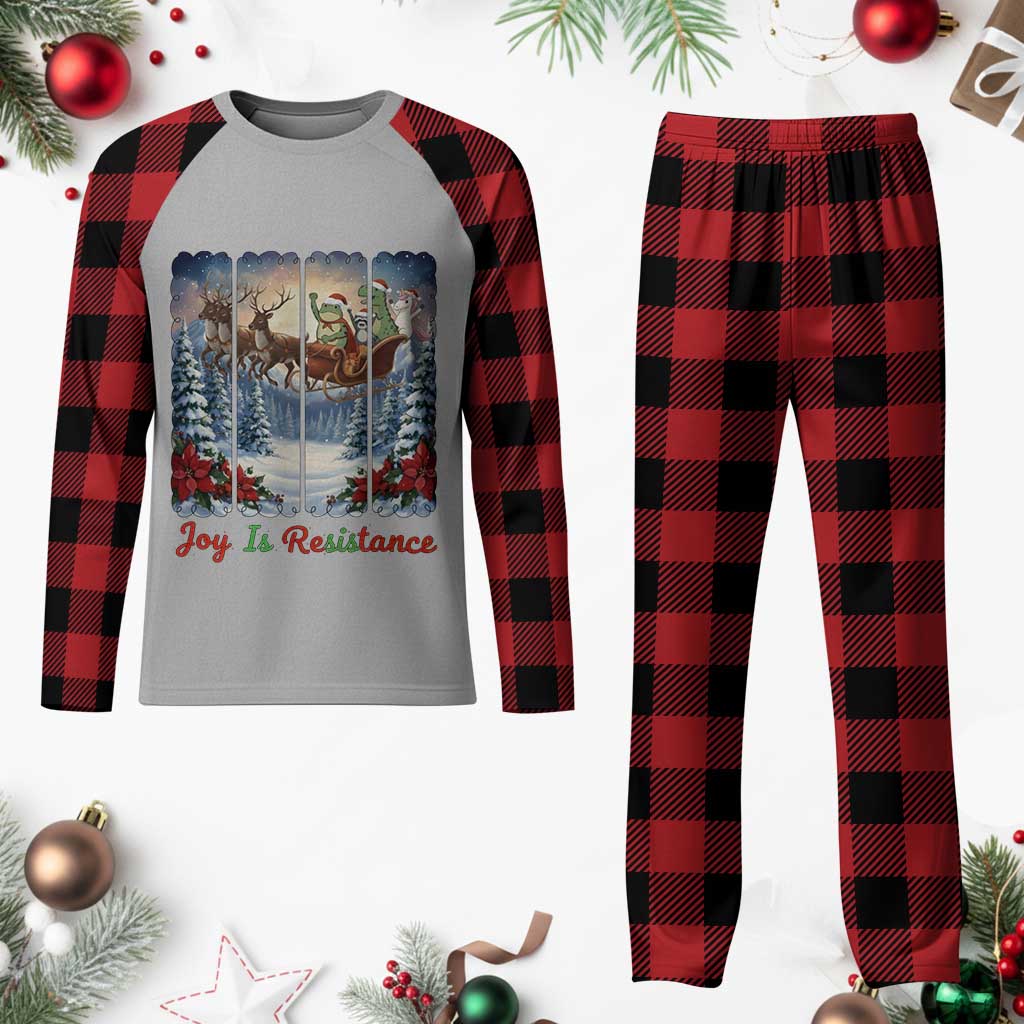 Joy Is Resistance Portland Frog Protest Plaid Pajama Set Funny Holiday Meme Gift Idea TS12 Buffalo Plaid Print Your Wear