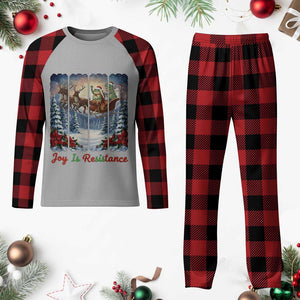 Joy Is Resistance Portland Frog Protest Plaid Pajama Set Funny Holiday Meme Gift Idea TS12 Buffalo Plaid Print Your Wear