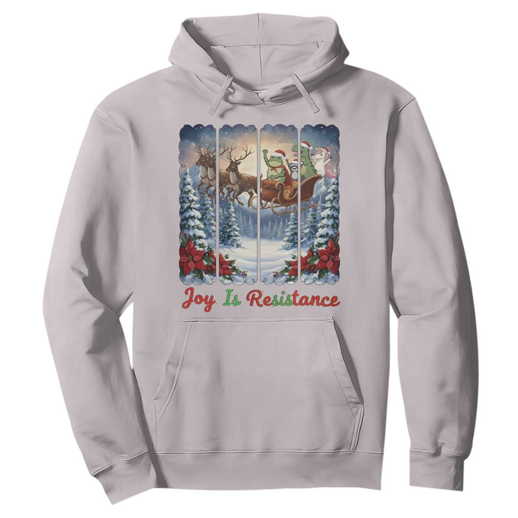 Joy Is Resistance Portland Frog Protest Hoodie Funny Holiday Meme Gift Idea TS12 Ice Gray Print Your Wear