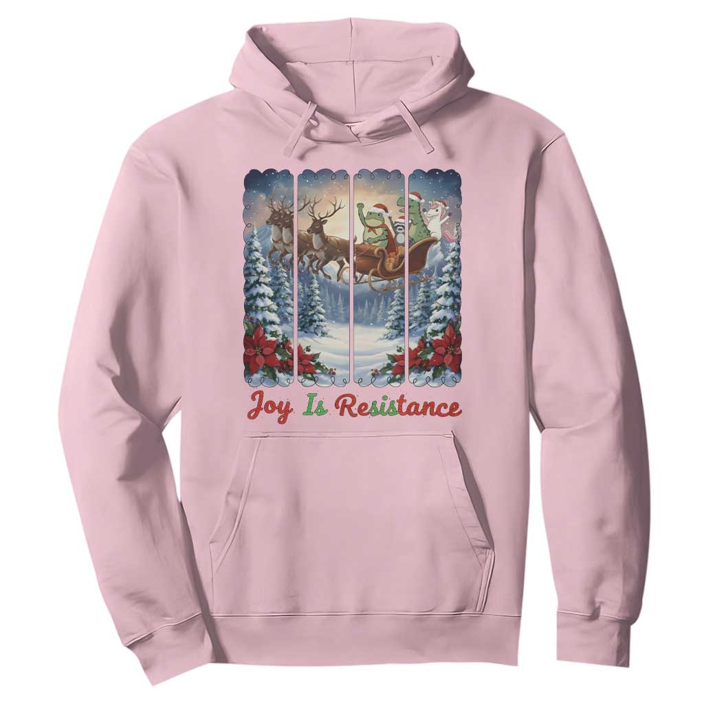 Joy Is Resistance Portland Frog Protest Hoodie Funny Holiday Meme Gift Idea TS12 Light Pink Print Your Wear