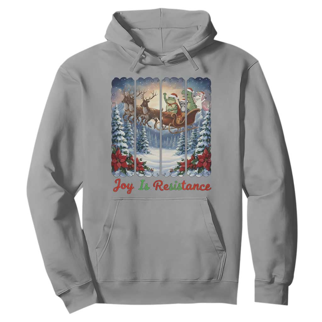 Joy Is Resistance Portland Frog Protest Hoodie Funny Holiday Meme Gift Idea TS12 Sport Gray Print Your Wear