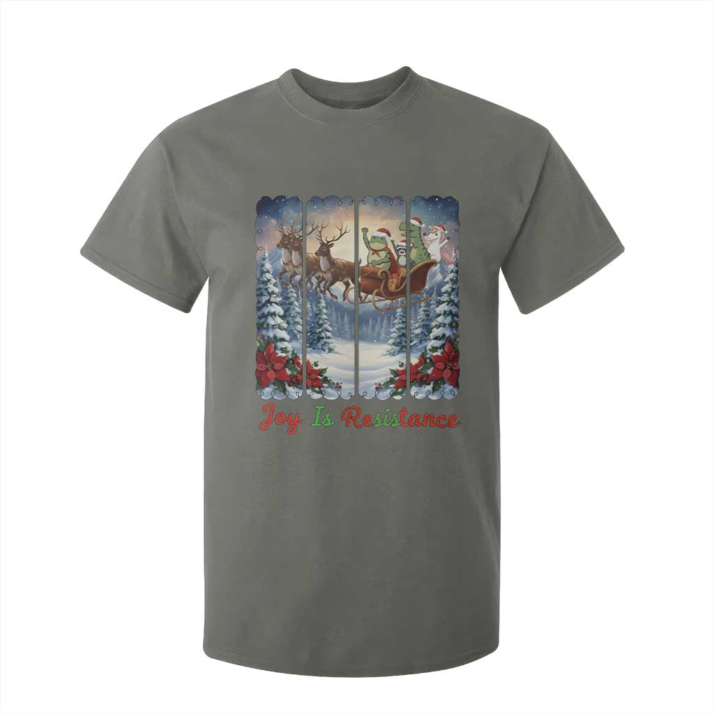 Joy Is Resistance Portland Frog Protest T Shirt For Kid Funny Holiday Meme Gift Idea TS12 Military Green Print Your Wear