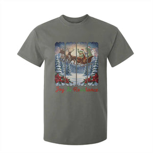 Joy Is Resistance Portland Frog Protest T Shirt For Kid Funny Holiday Meme Gift Idea TS12 Military Green Print Your Wear
