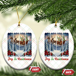 Joy Is Resistance Portland Frog Protest Ceramic Ornament Funny Holiday Meme Gift Idea - Print Your Wear