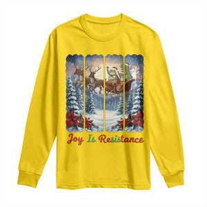 Joy Is Resistance Portland Frog Protest Long Sleeve Shirt Funny Holiday Meme Gift Idea - Print Your Wear