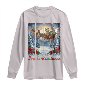 Joy Is Resistance Portland Frog Protest Long Sleeve Shirt Funny Holiday Meme Gift Idea TS12 Ice Gray Print Your Wear