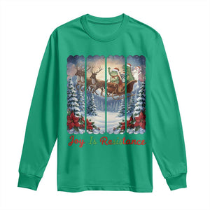 Joy Is Resistance Portland Frog Protest Long Sleeve Shirt Funny Holiday Meme Gift Idea - Print Your Wear